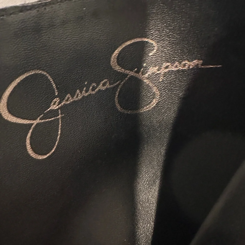 Jessica Simpson Suede Black Leather Over the Knee Heeled‎ Boots 8.5
